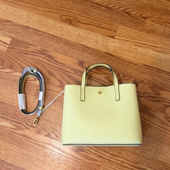 Tory Burch Small Blake Pebble Leather Tote - Lemon Sugar NWT